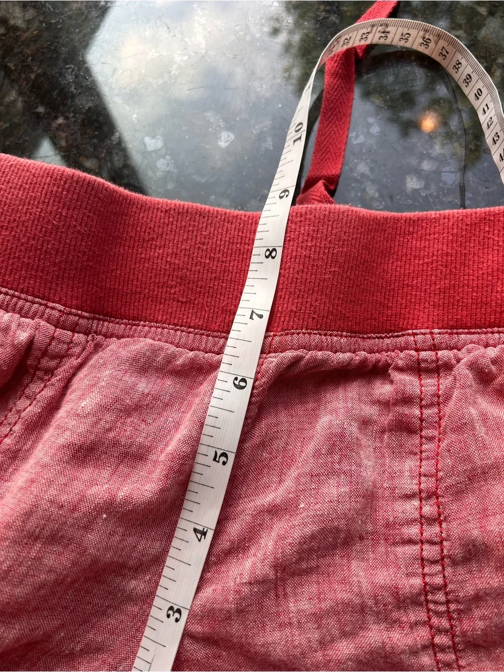 Toad & Co Lina Linen Pants. Ruched leg. Red spice. Pull on. Coastal. Travel. Med - Picture 7 of 8